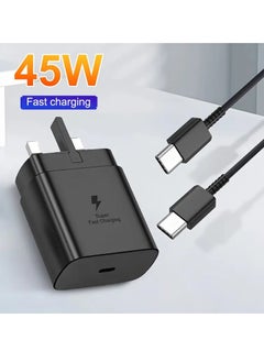 Buy 45W Type-C Charger with 3.3ft 5A Type-C Cable – Compatible with Samsung Galaxy S23+/S23/S22 Ultra/S22/S21 Ultra/S21/S20 Ultra/S20/Note 20/Note 10 Plus/Tab S8 Ultra/S8+/S8/S7 in UAE