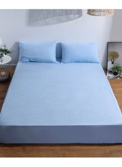 Buy Care 100% Cotton Jersey Knit Fitted Crib Sheet Blue 120*200CM in Saudi Arabia