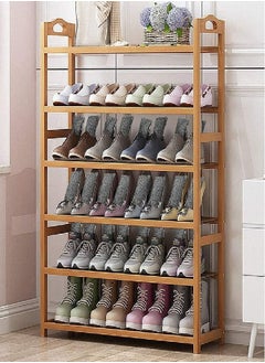 Buy 6-Tier Natural Bamboo Shoe Rack Organizer in UAE