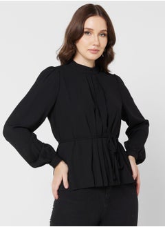 Buy Puff Sleeve Tie Detail Top in UAE