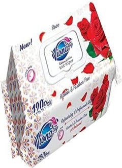 اشتري Viona Wet Wipes for Cleaning Face and Body - Rose, 120 Pieces في مصر