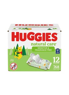 Buy Natural Care Sensitive Baby Wipes, Unscented, Hypoallergenic, 99% Purified Water, 12 Flip-Top Packs (768 Wipes Total), Packaging May Vary in UAE