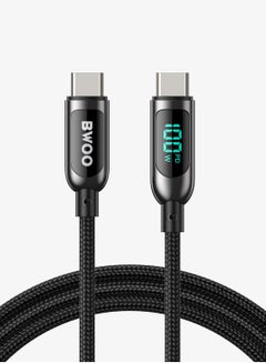 Buy BWOO DIGITAL DISPLAY FAST CHARGING PD DATA CABLE USB-C TO TYPE-C 100W Fast Charge High Power Fast Transmission Superior Performance in Saudi Arabia