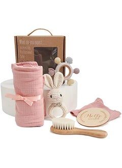 Buy Baby Gift Set for Newborn New Baby Gift Set - Newborn Baby Essentials Baby Bath Set with Baby Blanket Baby Rattle - New Born Baby Girls Gift & Baby Boy Gifts for Baby Shower in Saudi Arabia