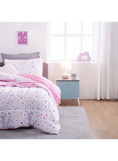 اشتري Heart and Star 2-piece Reversible Comforter Set 135x220cm - Blush في الامارات