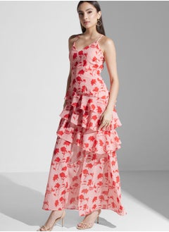 Buy Floral Print Ruffle Dress in UAE