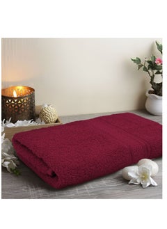 Buy Daffodil (Burgundy) Premium Hand Towel (40x60 Cm-Set of 2) 100% Cotton, Highly Absorbent and Quick dry, Hotel and Spa Quality Bath linen with Stripe Diamond Dobby-500 Gsm in UAE