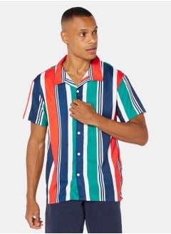 Buy Stripe Relaxed Collar Shirt in UAE