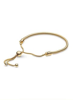 Buy Pandora Moments Zirconia Women's 14K Gold Copper Silver Alloy Snake Chain Bracelet Gift 597953CZ in UAE
