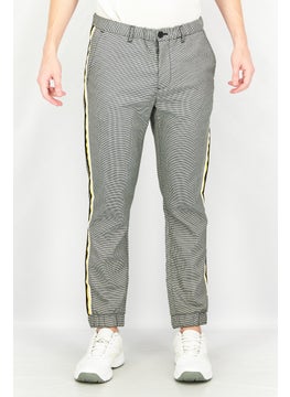 Buy Men Regular Fit Plain Jogger Pants, White/Black in Saudi Arabia