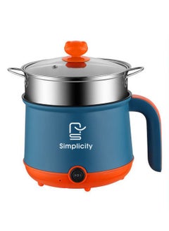 Buy 110V Multifunctional Electric Cooker Pot for Dorms Blue and orange (with steamer) in UAE