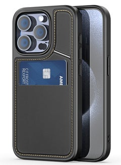 Buy DUX DUCIS Rafi II Series Case for iPhone 15 Pro Max Case Wallet with Kickstand and Credit Card Holder Compatible with MagSafe Leather Heavy Duty Protective Case Cover (Black) in Egypt