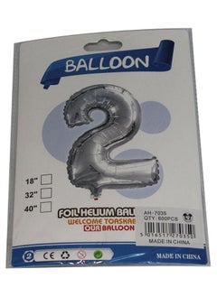 Buy Letter Number 2 Shaped Foil Helium Balloon in Saudi Arabia