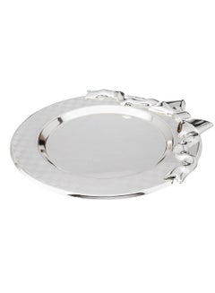 Buy Metal serving tray for desserts and pies multi-use size 30 cm in Saudi Arabia