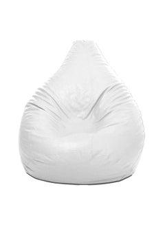 Buy XL Faux Leather Multi-Purpose Bean Bag With Polystyrene Filling White in UAE