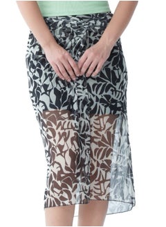 اشتري Sheer Printed Midi Skirt في الامارات