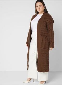 Buy Longline Cable Knit Cardigan in UAE