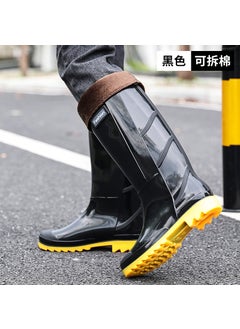 Buy Fashionable Mens Tall Rain Boots Warm Lined Slip-Resistant118 High tube-yellow bottom with cotton 118 High tube-yellow bottom with cotton in UAE