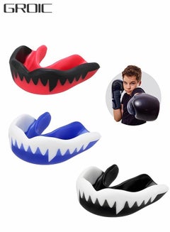 Buy 3 Pack EVA Mouthguards with Case, Sport Mouth Guards Mouthguard Gum Guard, Mouthguard Slim Fit for Boxing, Basketball, Hockey, Soccer in UAE