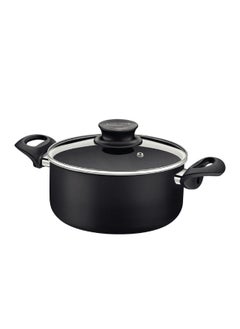 Buy Paris+ 26cm 6.3L Black Aluminum Casserole with Interior and Exterior Starflon Excellent PFOA Free Nonstick Coating in UAE