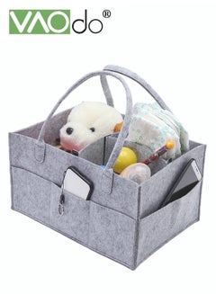 Buy Multifunctional Baby Diaper Caddy Organizer Felt Storage Bag in UAE