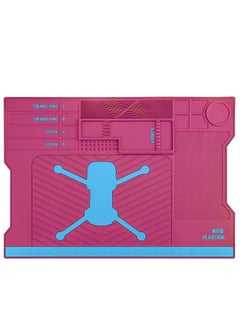 اشتري Soldering Mat 51.5x36.5cm, Heat Resistant Silicone Work Station Desk Pad with Magnetic Slots for Drone Camera BGA Soldering Iron Workbench Cell Phone Laptop Repair (Pink) في الامارات