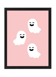 Buy Halloween Cute Ghosts Framed Poster 30x40cm - Spooky Halloween Wall Art Decor for Kids' Rooms, Home, Nursery, or Party - Trick or Treat Halloween Decoration Gift in UAE