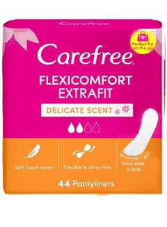 Buy Panty Liners Flexicomfort Extrafit Delicate Scent 44 Pieces in UAE