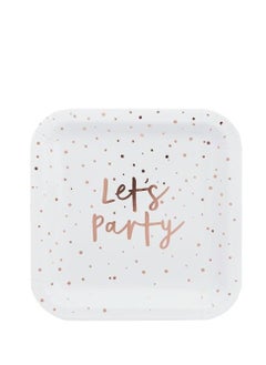 Buy Rose Gold Lets Party Paper Plates in UAE