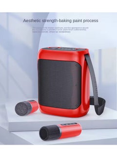 Buy YS-220 Outdoor Karaoke Speaker Big Strap Speaker With Dual UHF Wireless Microphone Red in UAE