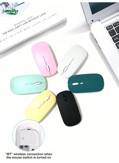 Buy Bluetooth Wireless Mouse, Ultra-Thin, Silent, Battery-Powered Compatible With IPad, Laptop, Desktop - Macaron Colors in Saudi Arabia