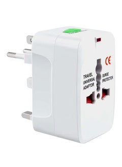 Buy All-In-One Universal Travel Adapter Plug White in UAE