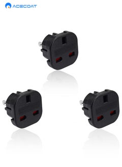 Buy 3 Pack UK to US Plug Adaptor Type G to Type A and B UK to USA, Canada, Australia, Japan, Thailand, Mexico, Jamaica, Dominican Republic, Barbados, China and more 2 Pin Flat Travel Adapter (Black) in Saudi Arabia