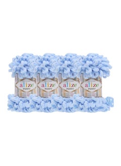 Buy Alize Soft & Kwik Baby Blanket Yarn Jumbo Spool Set, 100% Soft Micropolyester, 400 Grams, 39.3 Yards - 4 Spools (183-Blue) in Egypt