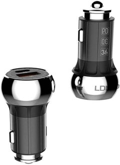 اشتري Ldnio Set Of 2 Pieces Of C1 Fast Car Charger Dual Usb Ports With Type-C-Type-C Cable Support Any Devices With Quick Charge Technology في مصر