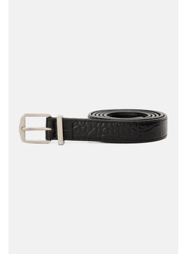 اشتري Women Textured Buckle Belt, Black في السعودية