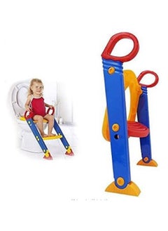 Buy Children's toilet ladder, stair step design, toilet training chair for girls and boys, multi-color in Saudi Arabia