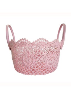 Buy Multipurpose Storage Cotton Basket Pink 23x15cm in UAE