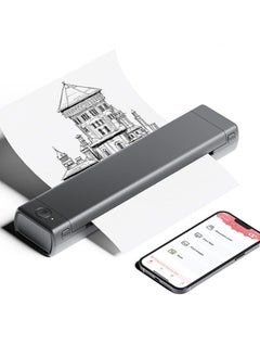 اشتري Portable Thermal Printer Wireless Travel M08F Letter Bluetooth Mobile Inkless Printer Compatible with Android, iOS Phone and Laptop,  Support 8.26" X 11.69" A4 Paper في السعودية