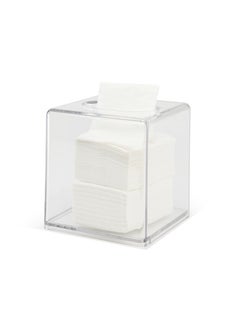 Buy Acrylic Tissue Box Cover, Clear Facial Tissue Holder Square in UAE