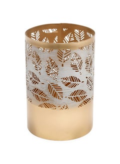 اشتري Charie Candle Holder, White & Gold - 12x17 cm في الامارات