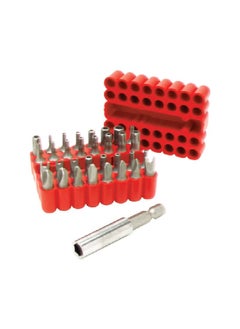 Buy 33-Piece Security Bit Set Red and Silver 17.78 x 9.525 x 3.048 cm W1384 in Saudi Arabia