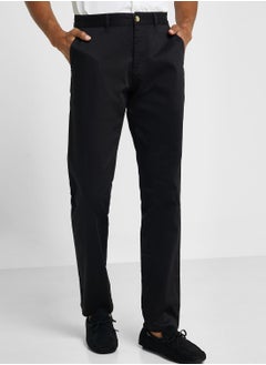 Buy Thomas Scott Men Classic Slim Fit Mid-Rise Chinos Trousers in UAE