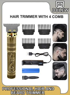 Buy Rechargeable Electric Professional Hair Clippers for Men Outliner Grooming Beard Trimmer Barber Shavers With 4 Limit Combs in UAE