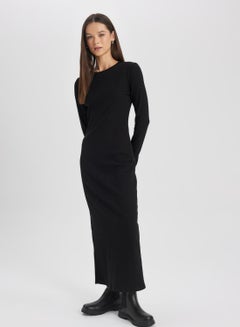 Buy Woman Bodycon Dress Long Sleeve Knitted Dress in UAE