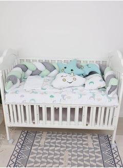 Buy 7-piece baby cot bedspread with snail partitions in UAE