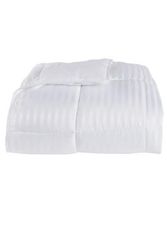 Buy Microfiber King Size Soft Stripe Duvet White High Quality 240x260cm in UAE