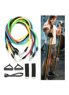 Buy Fitness Resistance Belt and Tension, Latex Fitness Supplies and Rubber Tube for Yoga Exercise and Fitness for Home Exercise (11 Pieces) in Egypt