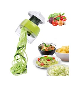 اشتري Handheld Spiralizer Vegetable Slicer, 4 in 1 Grater Slicer, for Vegetables, Spaghetti, Fruit, Thick and Thin Pasta Spirals, Easy to Clean, Quick Shred, for Low Carb, Gluten-Free Meals في السعودية