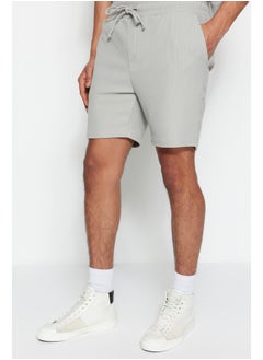 اشتري Gray Regular/Normal Fit Medium Drawcord Textured Shorts TMNSS23SR00039 في مصر